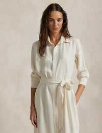 Robe-chemise en satin - Mascarpone Cream