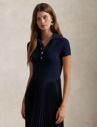 Polo dress with pullover top - Hunter Navy