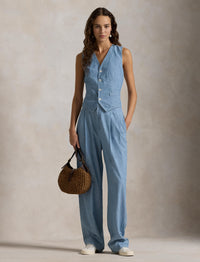Gilet Pauline en chambray - Chambray