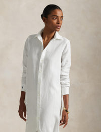 Robe-chemise en lin - White
