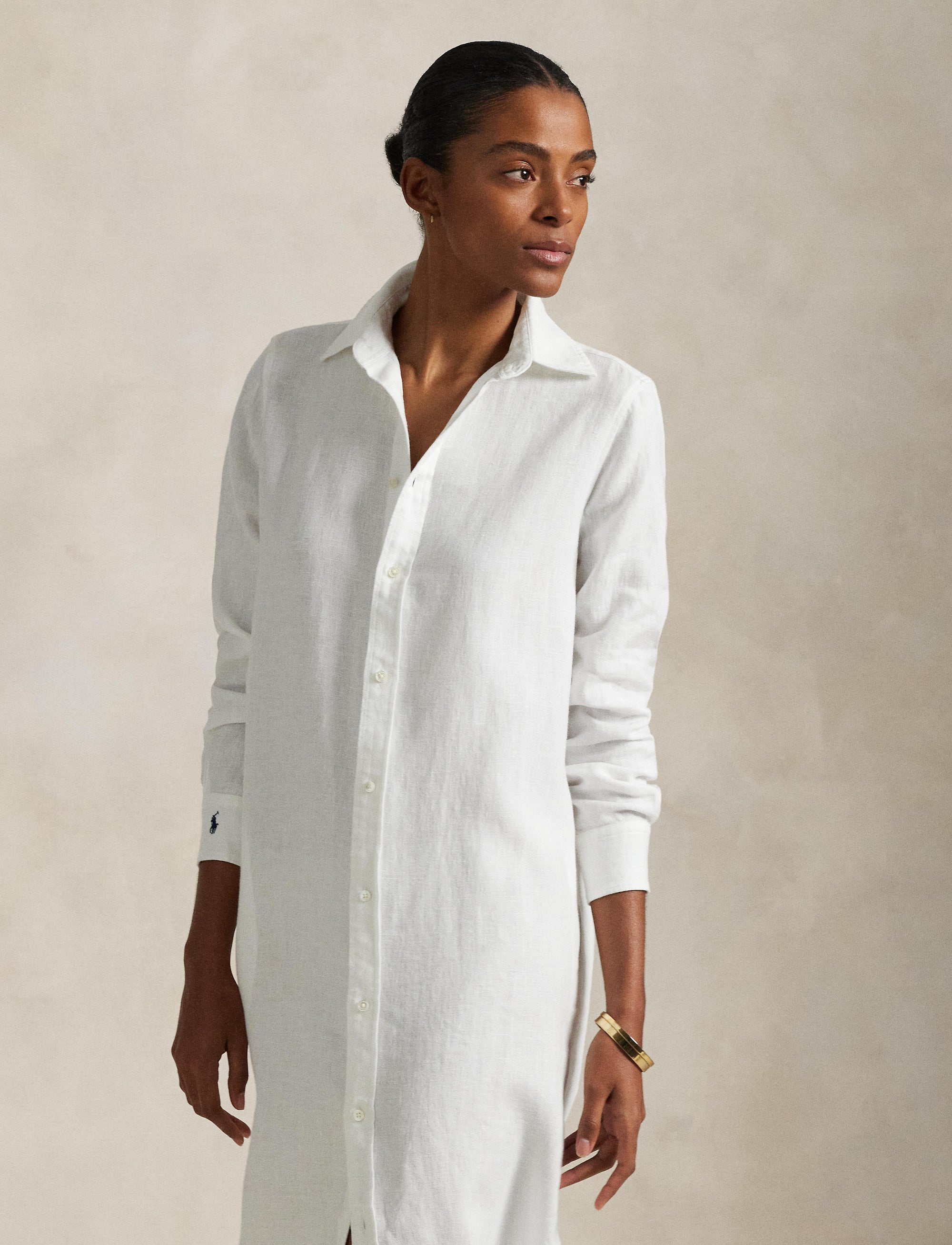 Robe-chemise en lin - White