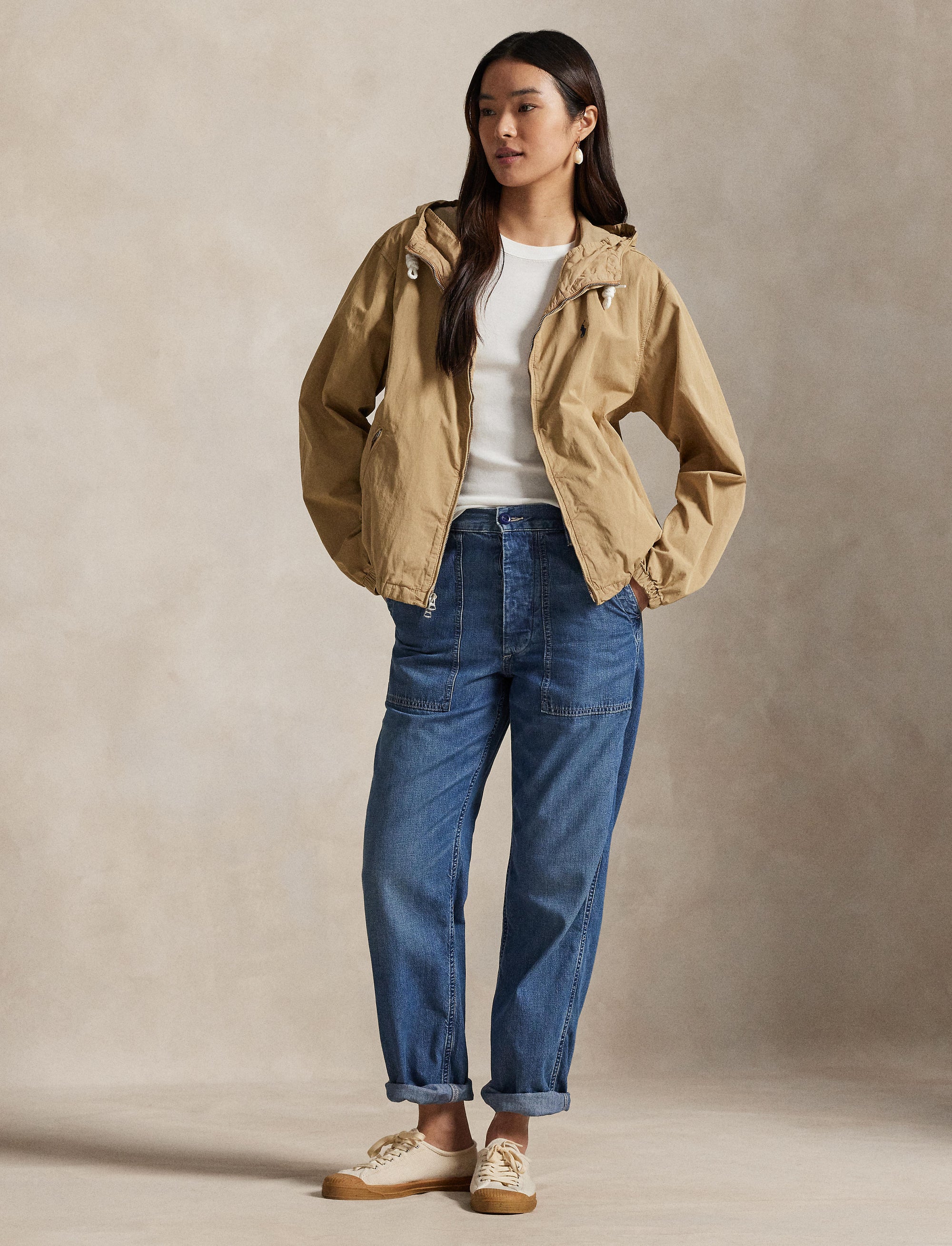 Twill hooded jacket - Cafe Tan