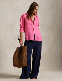 Chemise Oversize Fit en lin - Hot Fuchsia