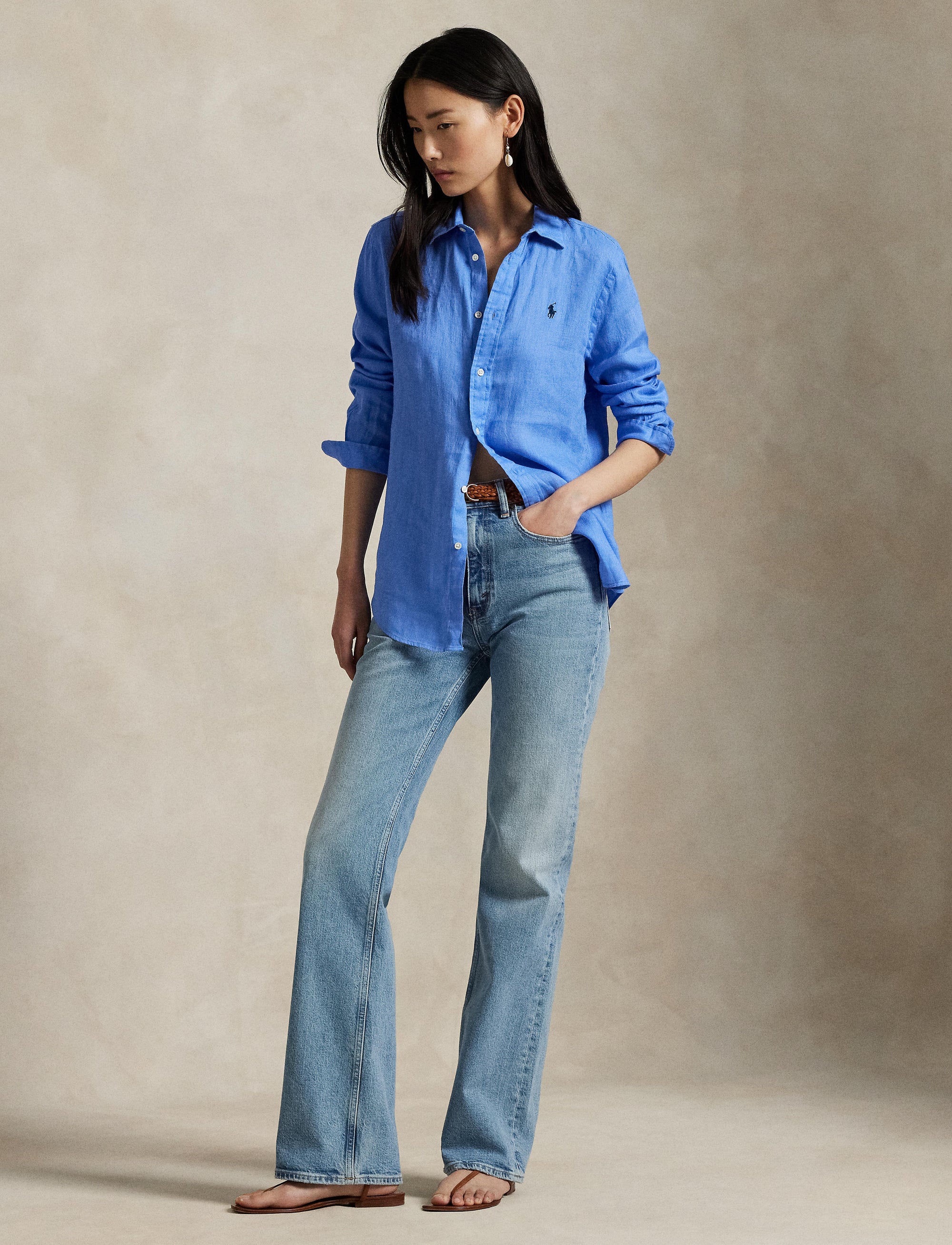 Classic linen shirt - Harbor Island Blue