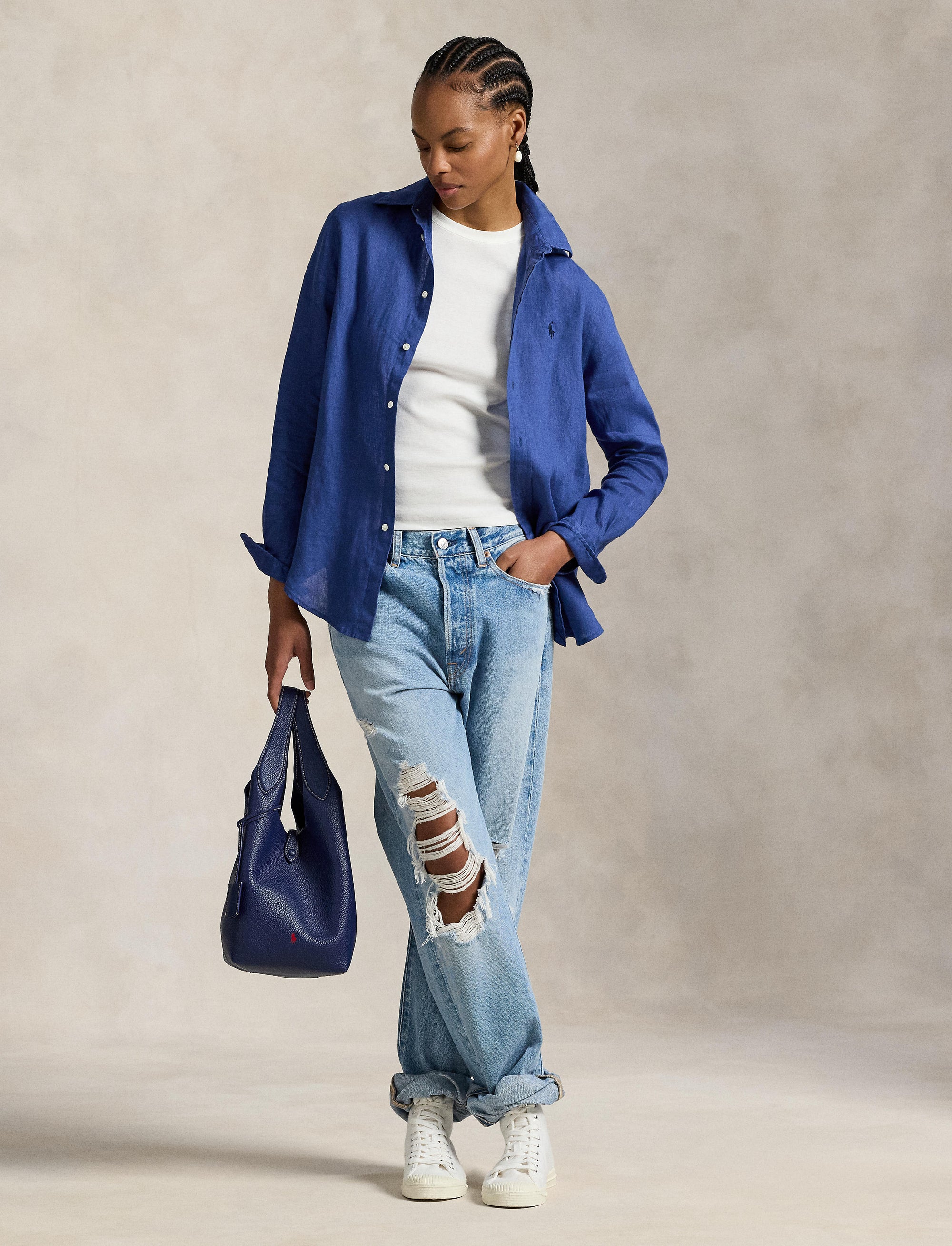 Chemise classique en lin - Gem Blue