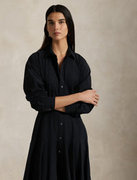 Robe-chemise à pans en toile de coton - Polo Black