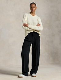 V-neck cashmere jumper - Cream
