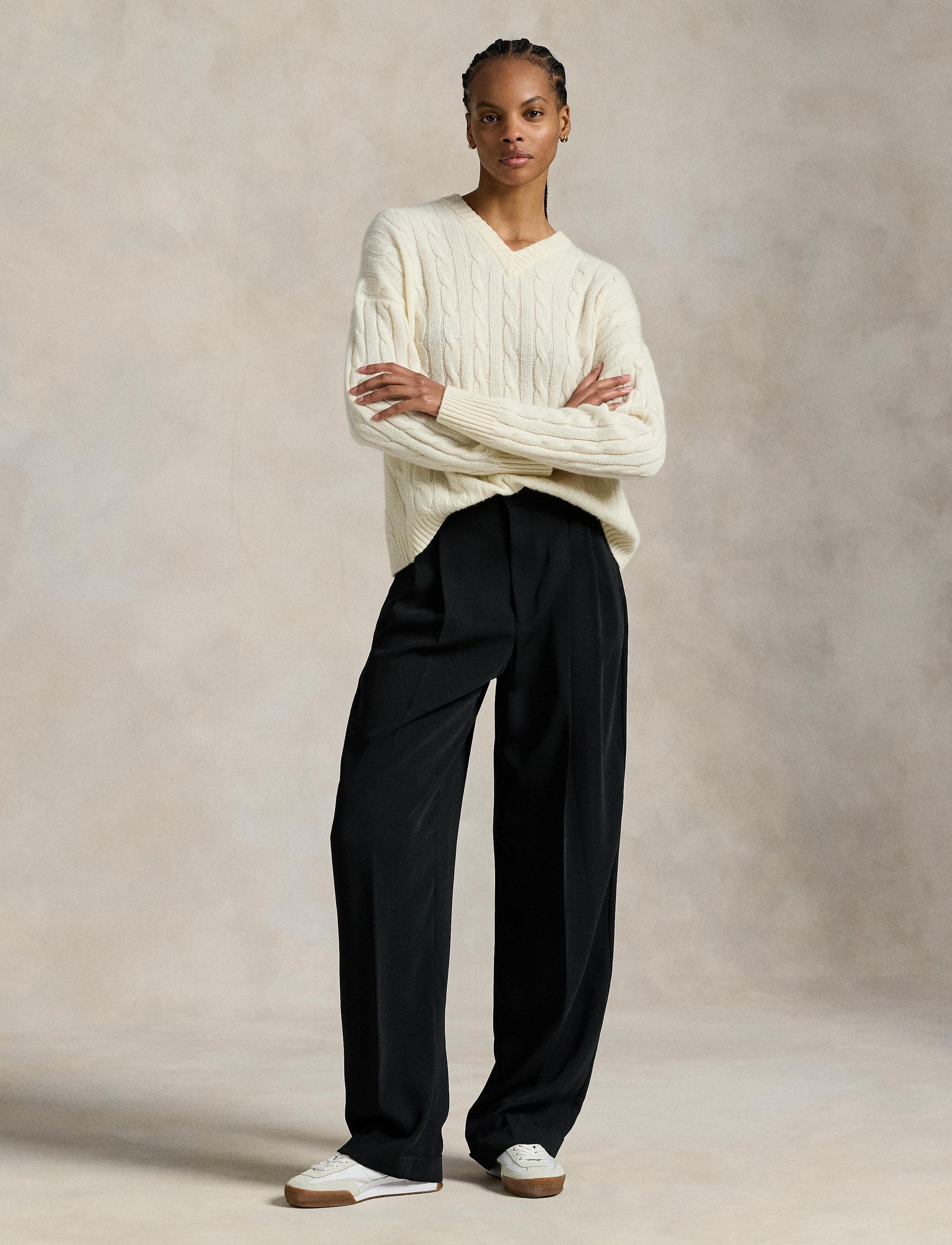 V-neck cashmere jumper - Cream