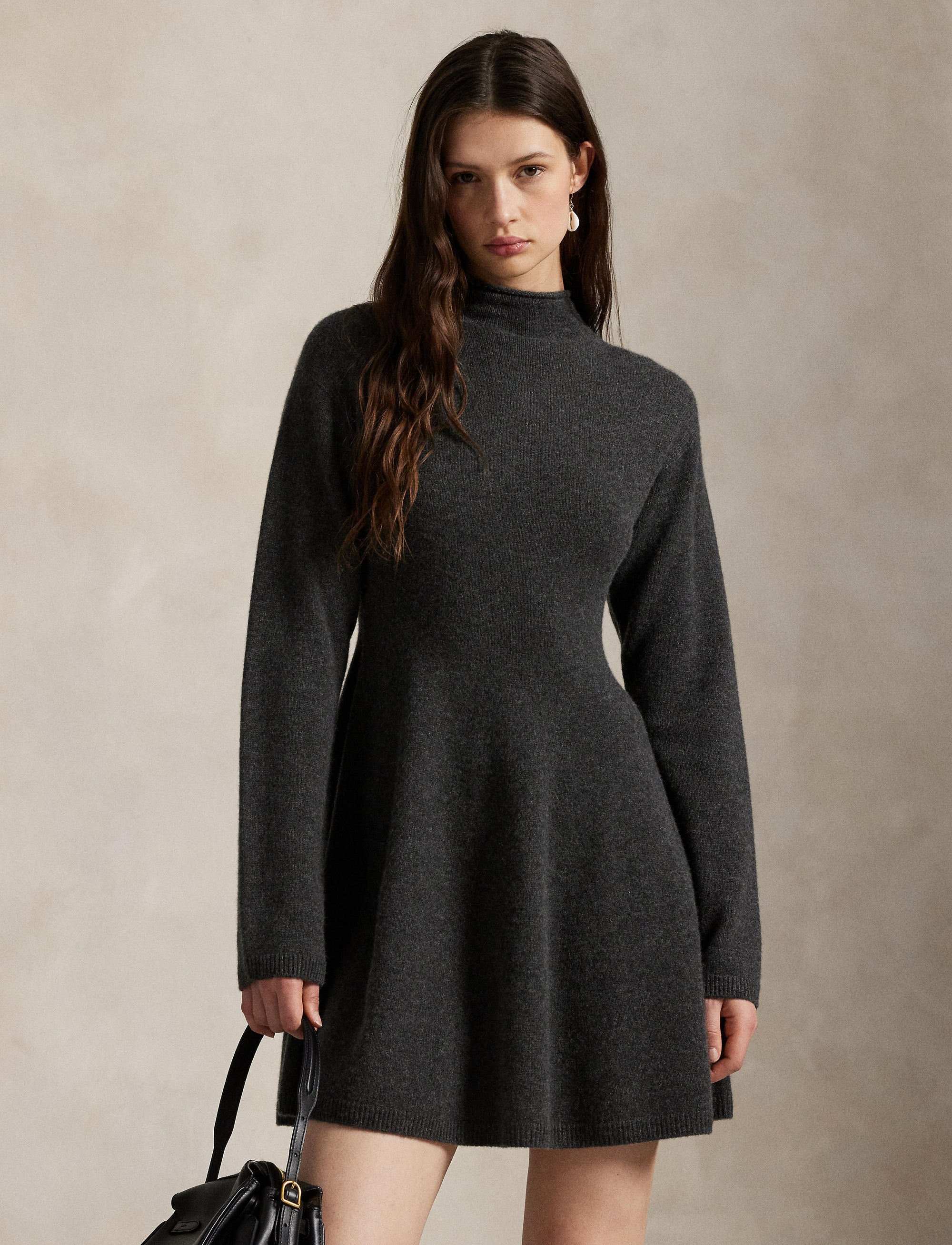 Robe-pull à col roulé en cachemire - Stadium Grey Heather