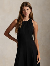 Sleeveless stretch cotton dress - Polo Black