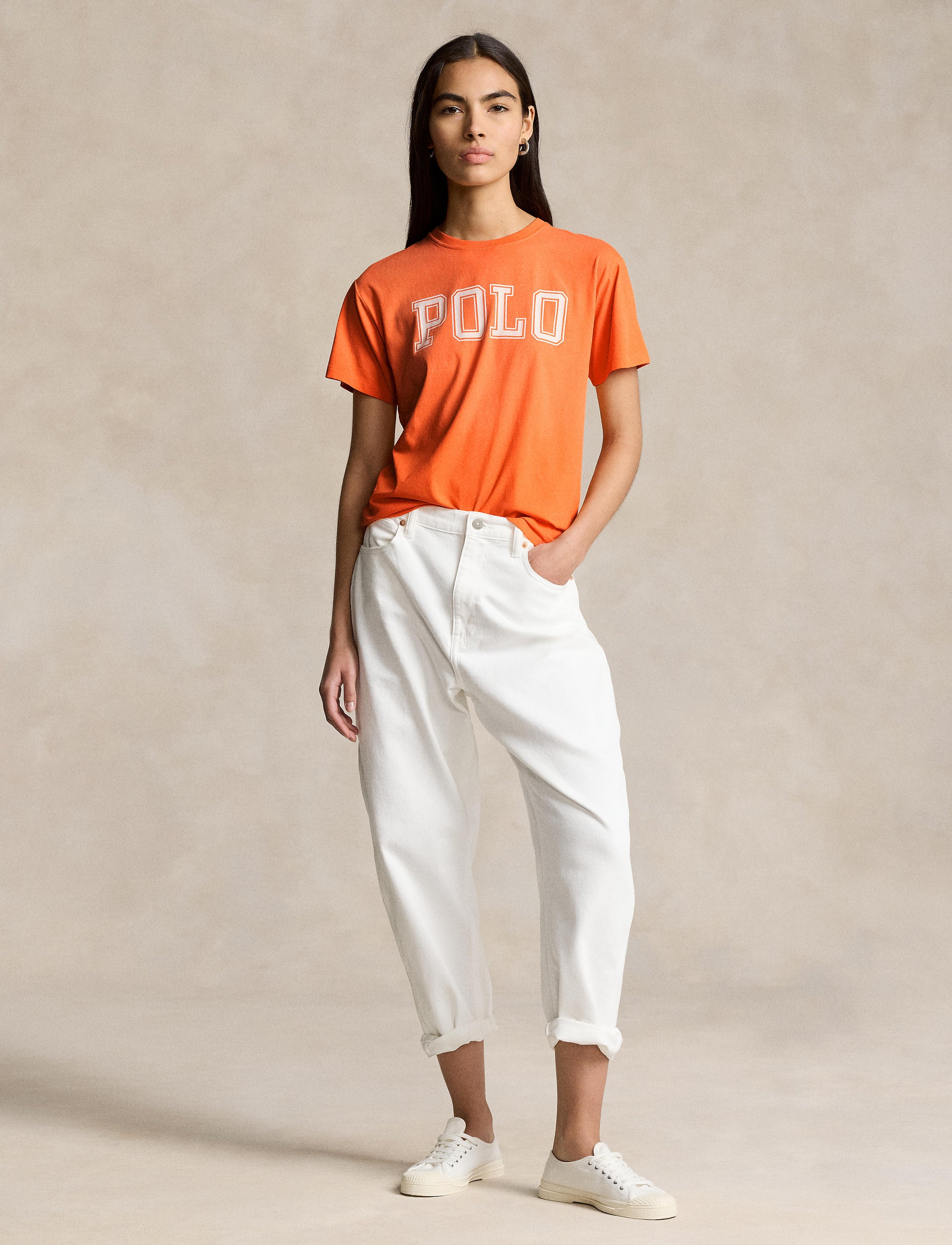 T-shirt  à logo en jersey de coton - May Orange