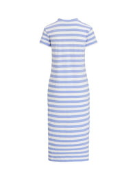 Robe t-shirt rayée à poche en coton  - Lafayette Blue & White