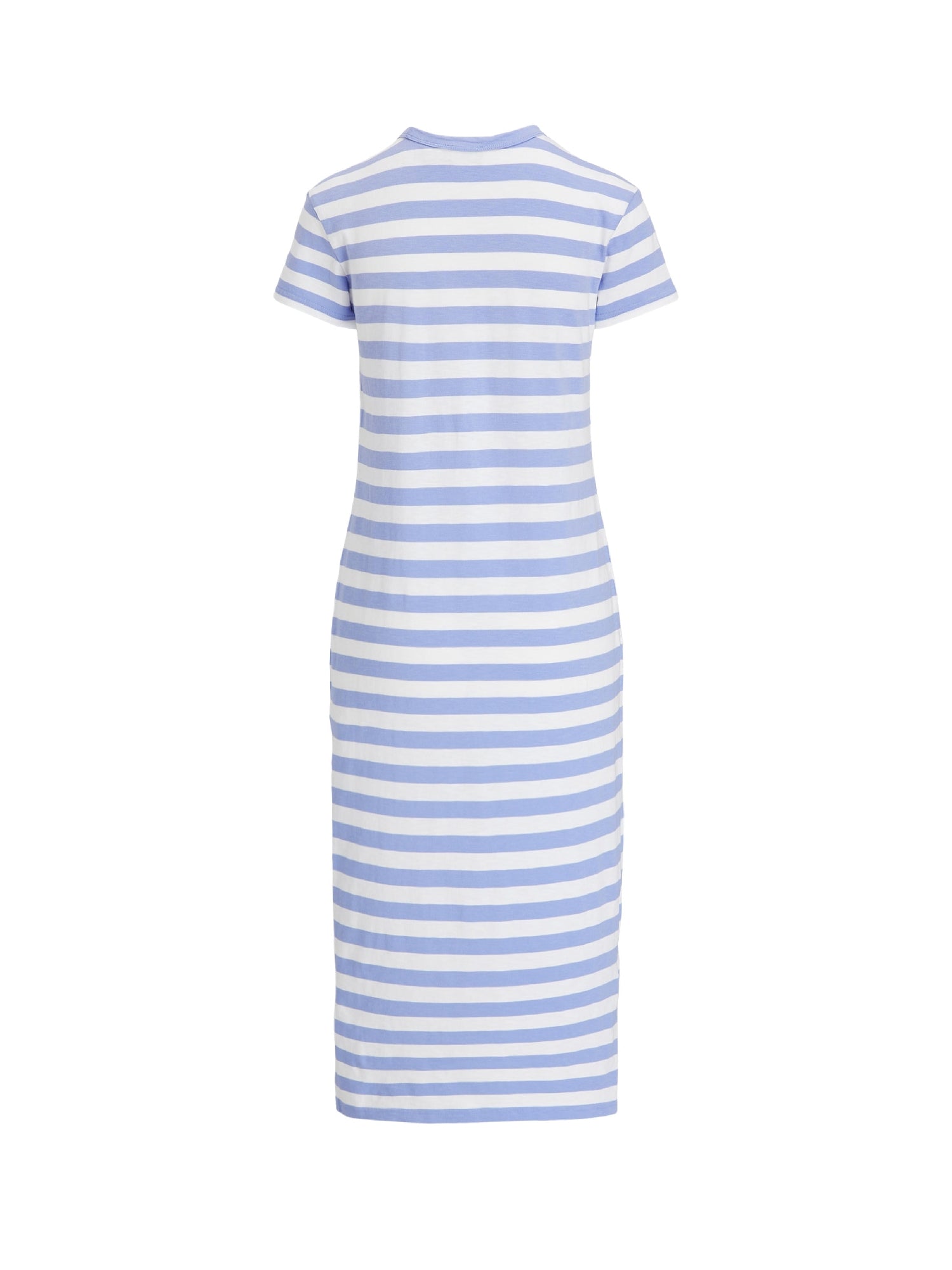 Robe t-shirt rayée à poche en coton  - Lafayette Blue & White