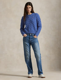 Pull torsadé en laine et cachemire - Lapis Blue