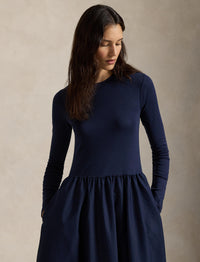 Robe manches longues en coton - Cruise Navy