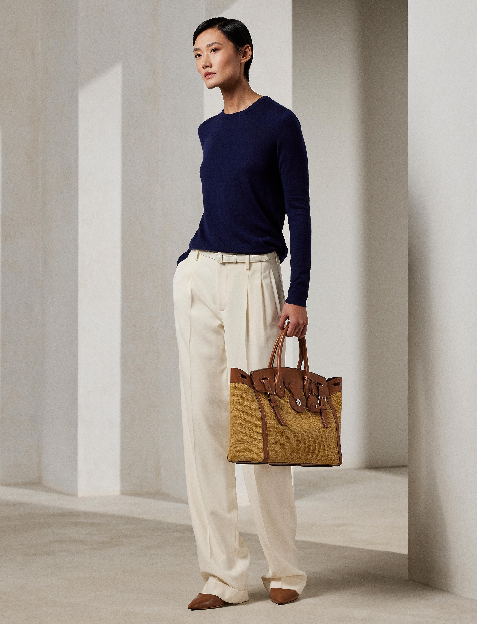 Pull col rond en cachemire - Lux Navy
