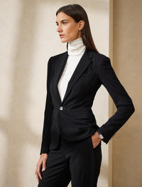 Veste Parker en crêpe de laine - Black