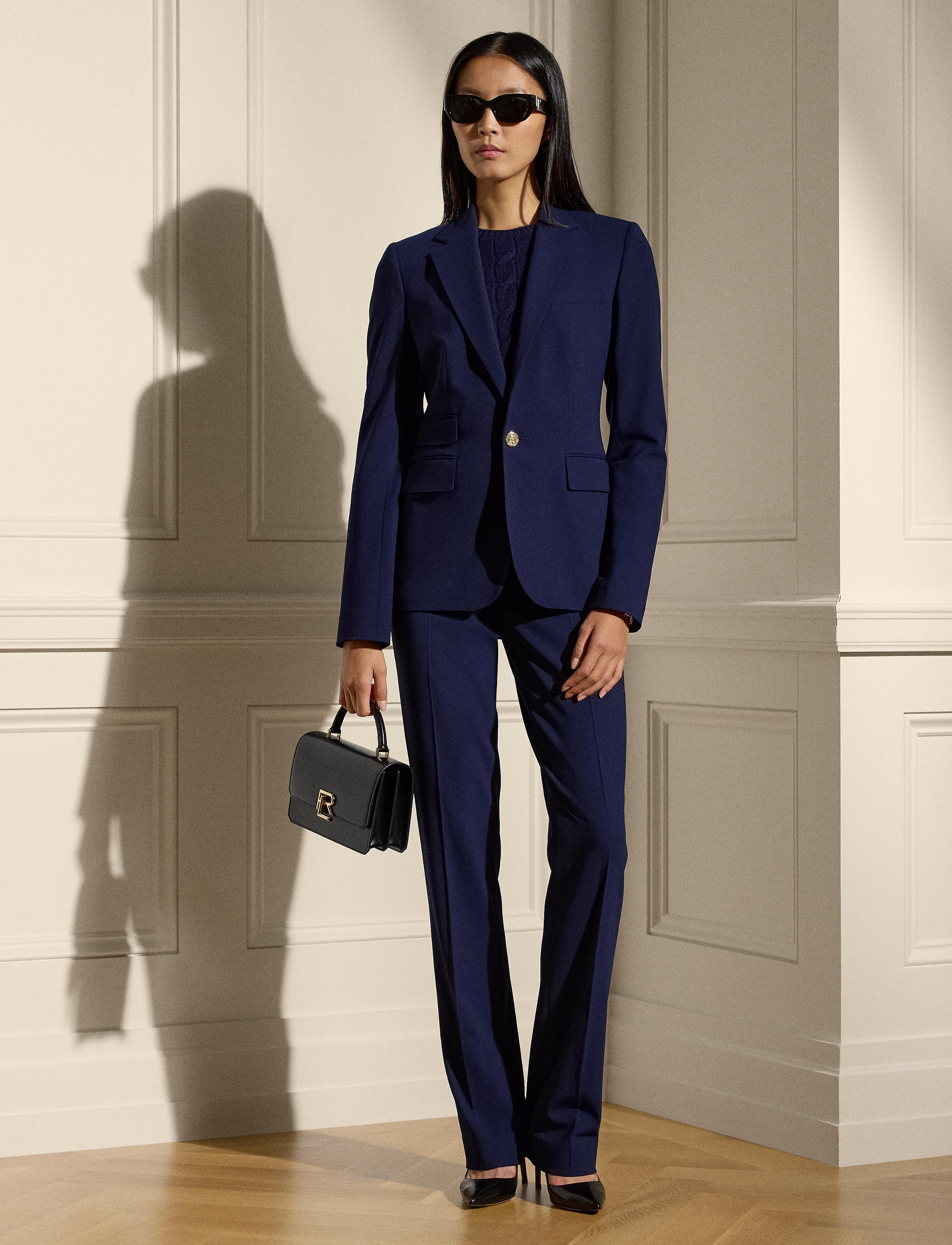 Veste Parker en crêpe de laine - Navy
