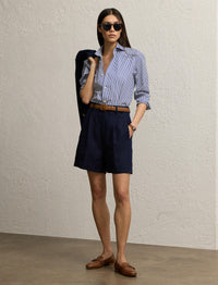 Chemise Capri rayée en coton - Blanc & Bleu Classique