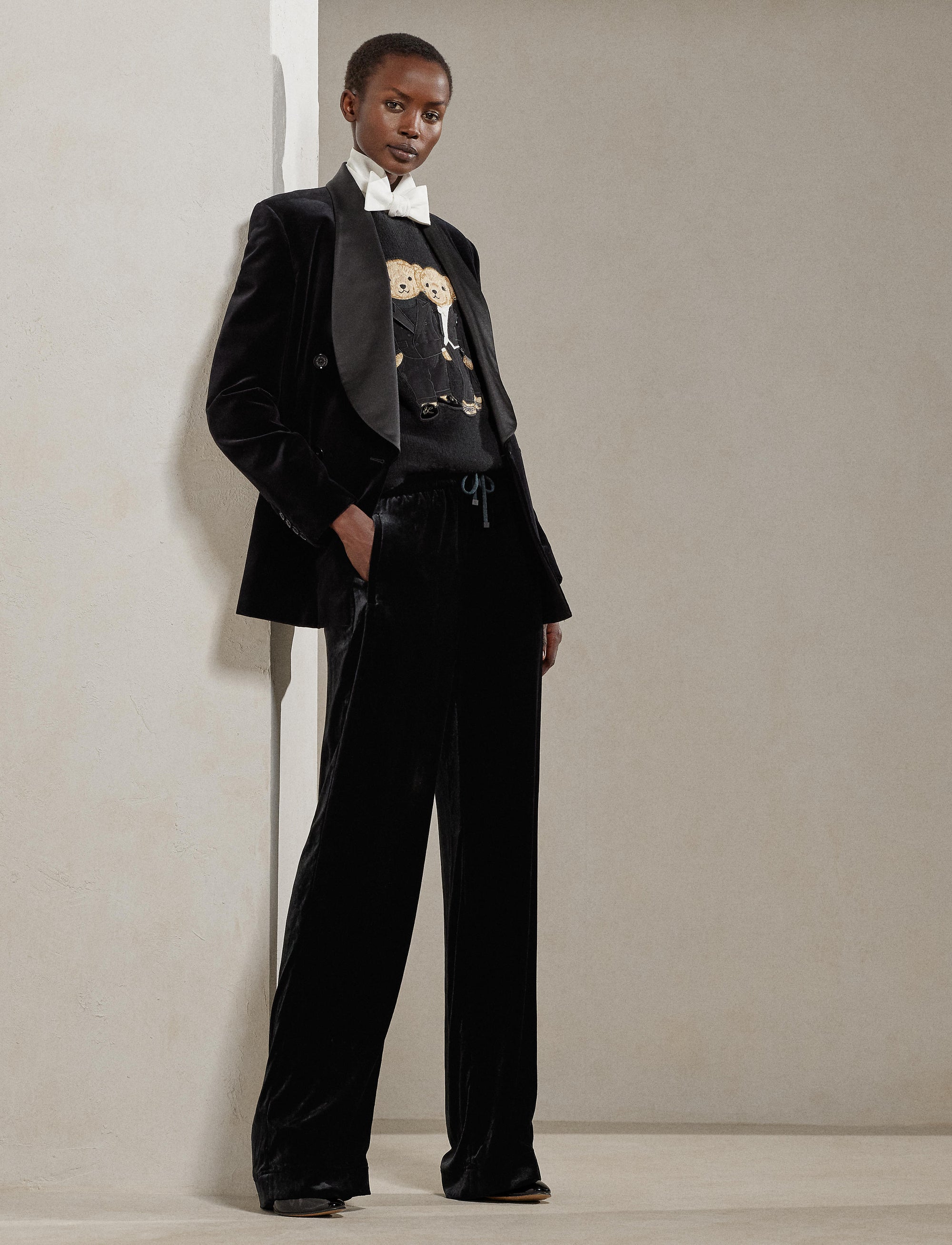 Veste de smoking Gregory en velours - Black