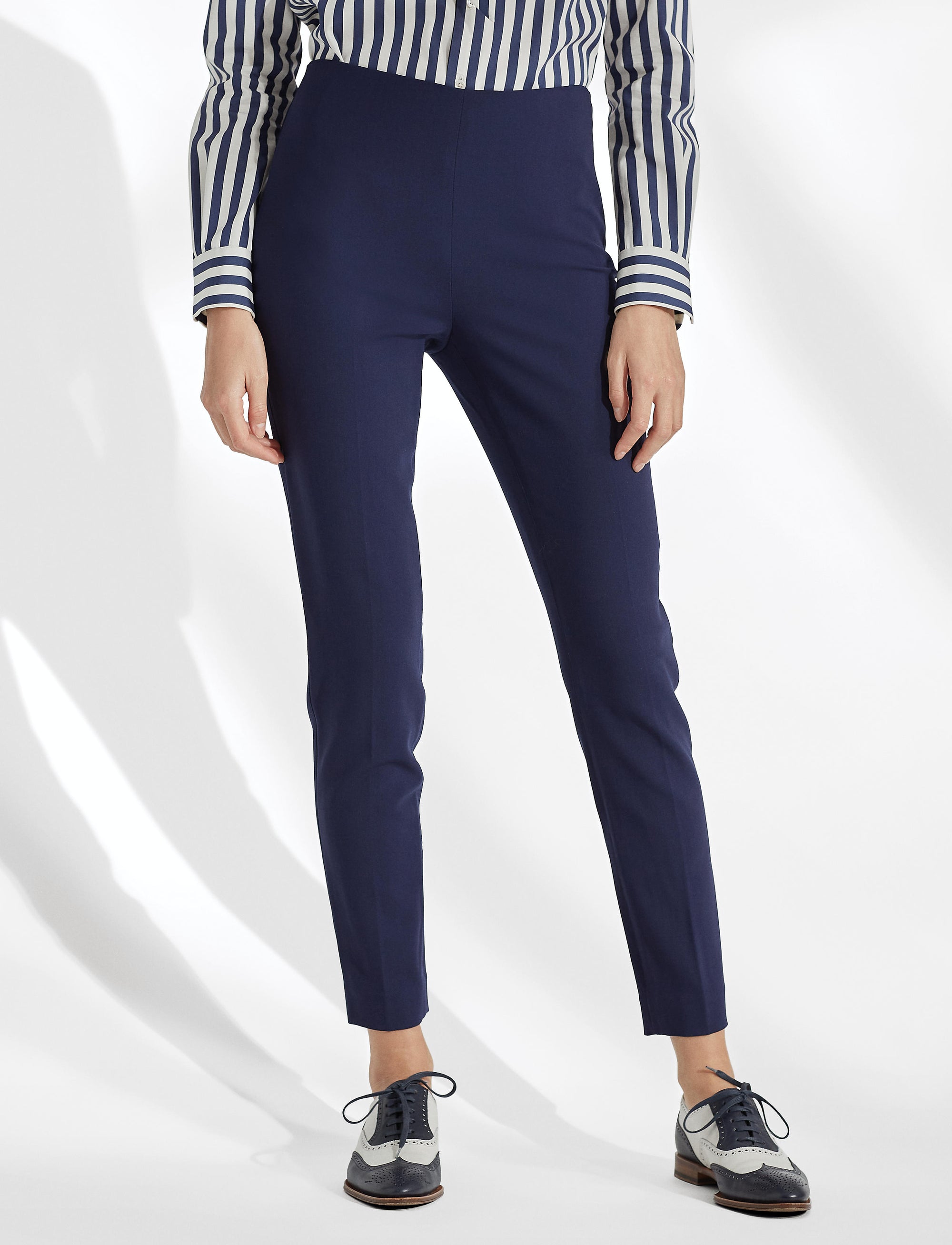 Pantacourt Annie en coton stretch - Lux Navy