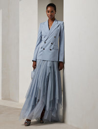 Veste Camden en gabardine de laine - Powder Blue