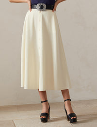 Jupe Gerald en gabardine de laine - Off White