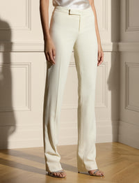 Pantalon de smoking Seth en crêpe de laine - Lux Cream