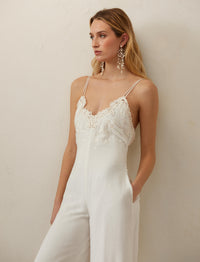 Tilton jumpsuit in linen voile - Off White