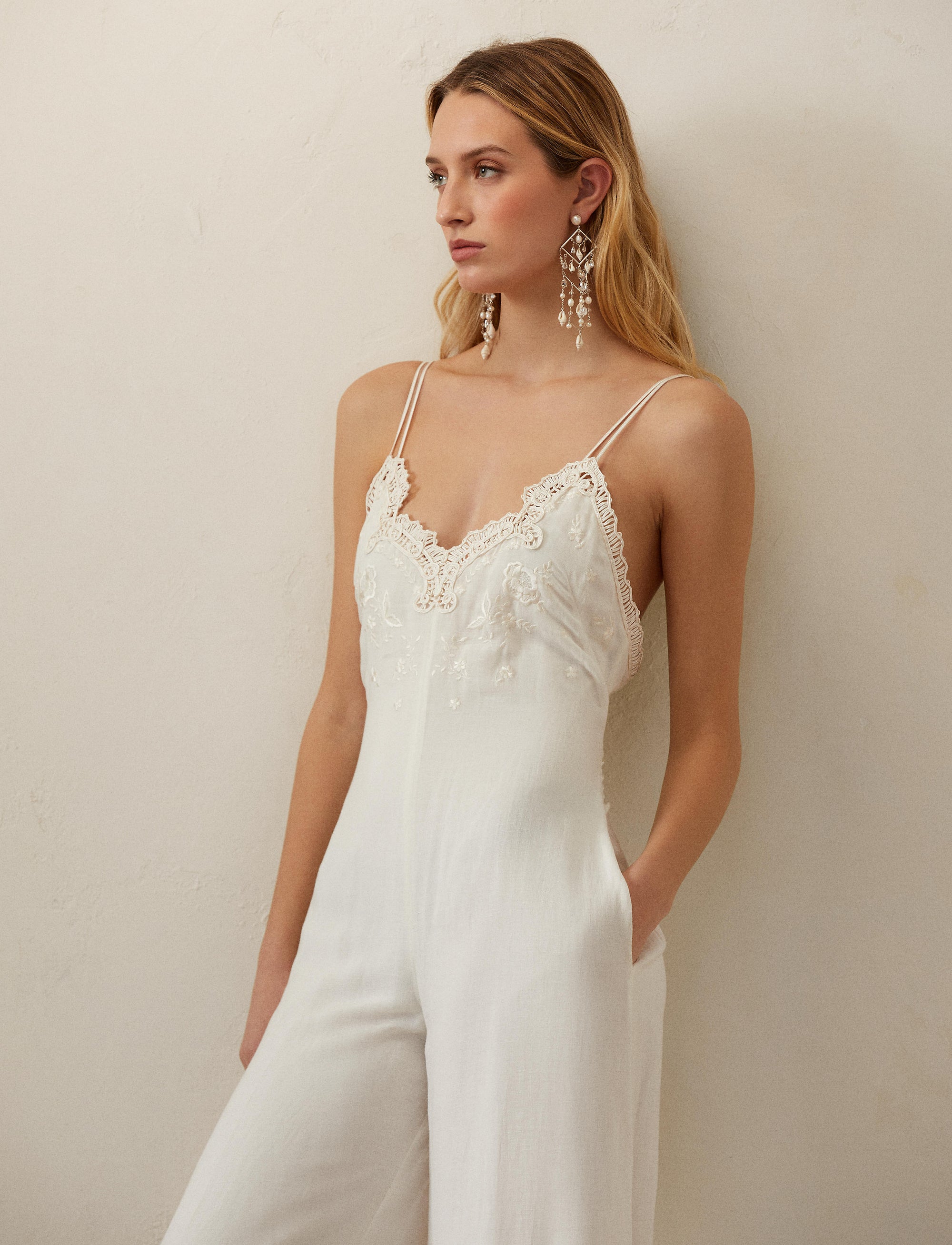 Tilton jumpsuit in linen voile - Off White