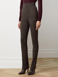 Pantalon Alisanne à carreaux en tweed écossais - Olive & Brown