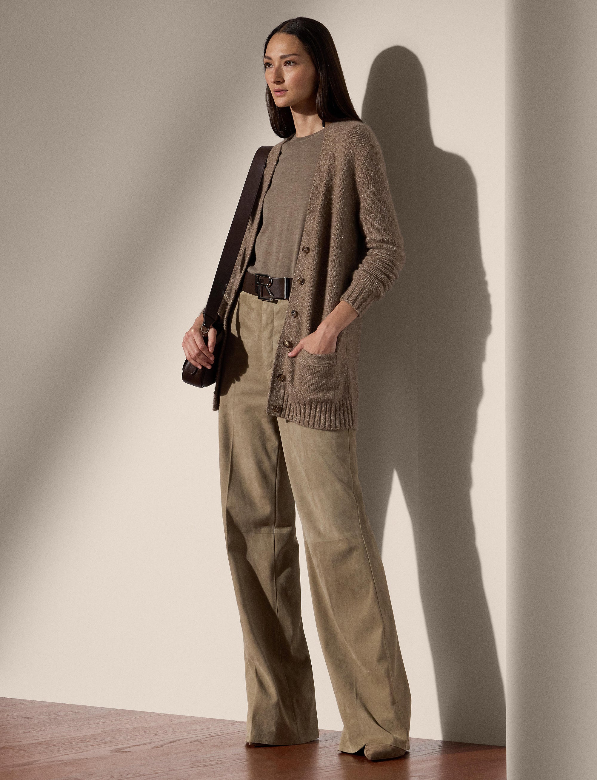 Pull col rond en cachemire - Dark Truffle Melange