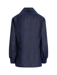 Chemise Roslin en voile de lin - Lux Navy