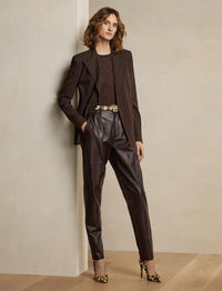 Veste Safford en laine milleraies - Brown & Cream
