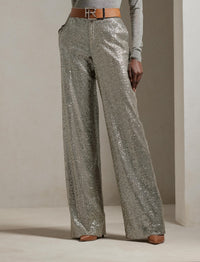 Decorated Welles wide-leg trousers - Classic Light Grey
