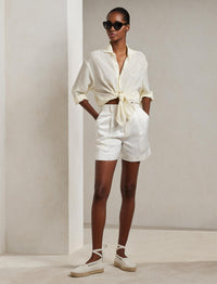 Chemise Cagney en voile de lin - Lux Cream