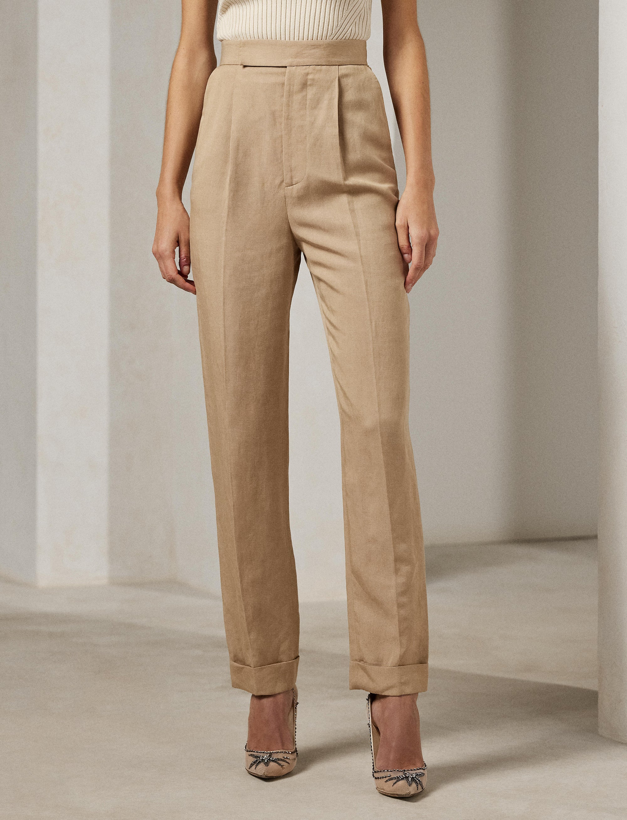 Evanne trousers in linen mix - Clay