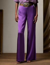 Pantalon Chevonne en satin crêpe - Bright Purple
