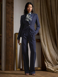 Aaiden striped linen and cotton jacket - Lux Navy & Cream