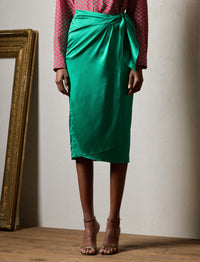 Danyelle short skirt in faded silk - Meadow