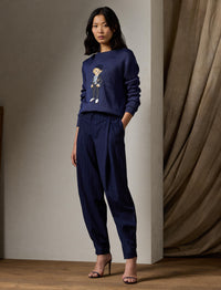 Pull Cricket Polo Bear en soie - Dark Sapphire