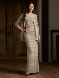 Textured sequin cardigan - Tan & Multicolour