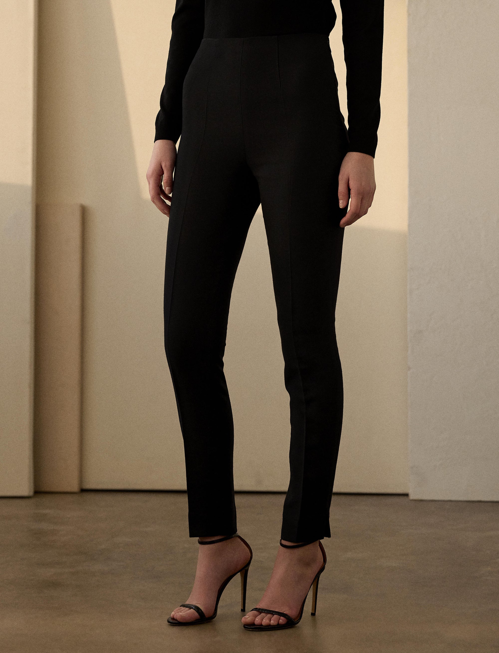 Pantalon Bobbie en laine mélangée - Black