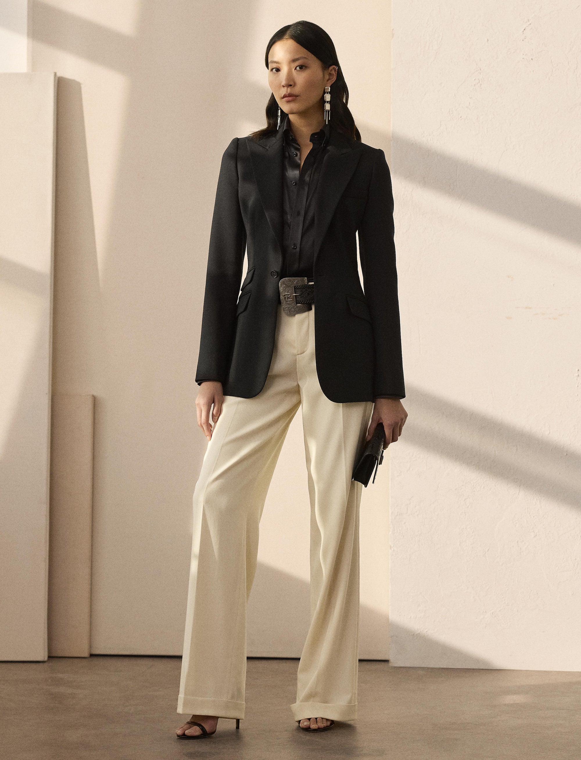 Blazer Hardison à double boutonnage en laine mélangée - Noir