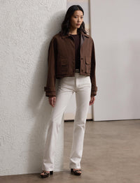 Katie cotton blend peach jacket - Mocha
