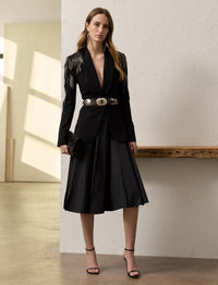 Veste Tamara décorée en crêpe de laine - Black