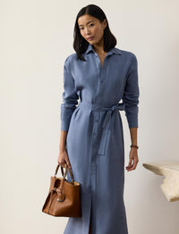 Robe Vicki en lin - Cornflower