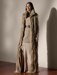 Twisted cashmere turtleneck jumper - Mineral Mouline