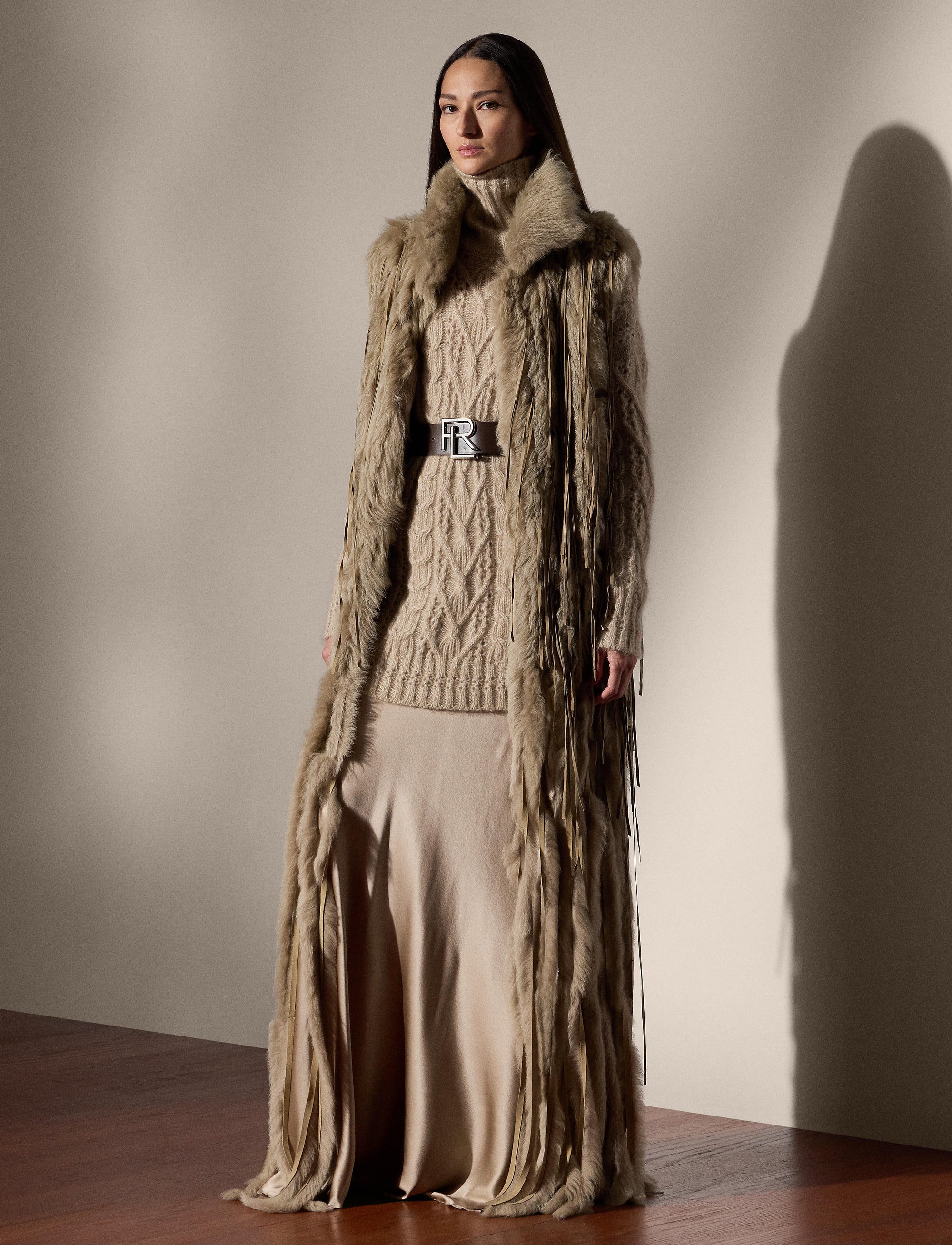 Twisted cashmere turtleneck jumper - Mineral Mouline