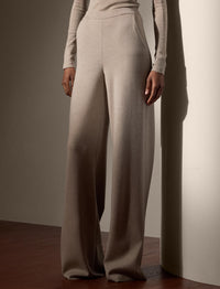 Wide-leg wool trousers - Mineral Melange